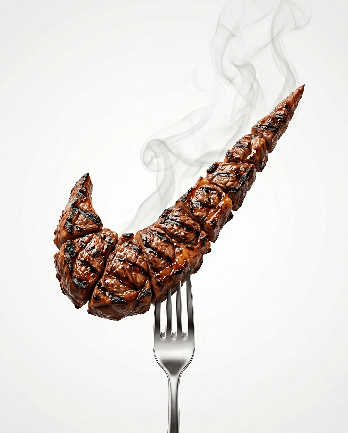Grilled Beef Silhouette on a Fork